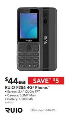 Harvey Norman Ruio F286 4G+ Phone offer