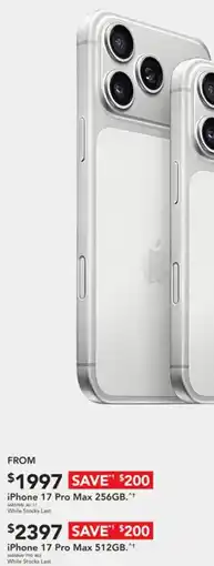 Harvey Norman iPhone 17 Pro Max 256GB offer