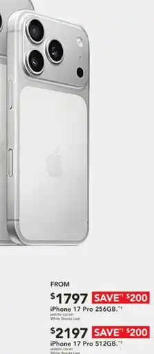 Harvey Norman iPhone 17 Pro 256GB offer