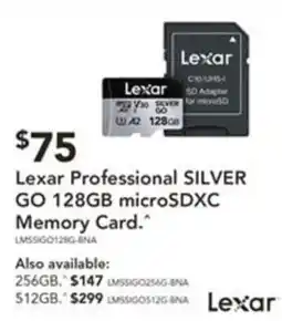 Harvey Norman Lexar Professional SILVER GO 128GB microSDXC Memory Card offer