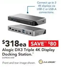 Harvey Norman Alogic DX3 Triple 4K Display Docking Station offer