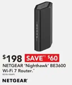 Harvey Norman NETGEAR 'Nighthawk' BE3600 Wi-Fi 7 Router offer