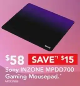 Harvey Norman Sony INZONE MPDD700 Gaming Mousepad offer