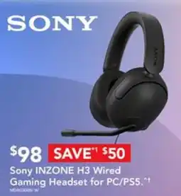 Harvey Norman Sony INZONE H3 Wired Gaming Headset offer