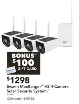 Harvey Norman Swann MaxRanger V2 4-Camera Solar Security System offer
