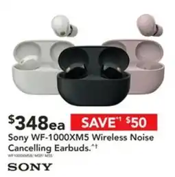 Harvey Norman Sony WF-1000XM5 Wireless Noise Cancelling Earbuds offer