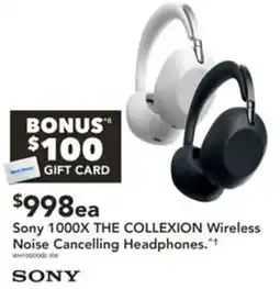 Harvey Norman Sony 1000X THE COLLEXION Wireless Noise Cancelling Headphones offer