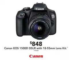 Harvey Norman Canon EOS 1500D DSLR with 18-55mm Lens Kit offer