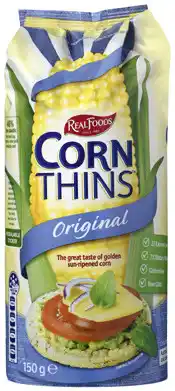 IGA Real Foods Corn or Rice Thins 125-150g Selected Varieties offer
