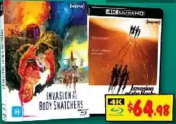 JB Hi-Fi Invasion of the Body Snatchers 4K Ultra HD offer