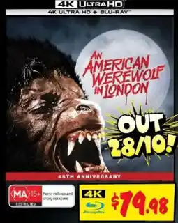 JB Hi-Fi An American Werewolf in London 4K Ultra HD + Blu-ray offer