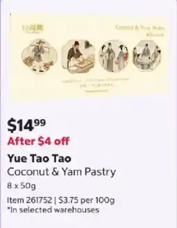Costco Yue Tao Tao Coconut & Yam Pastry offer