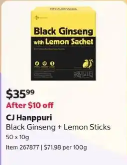 Costco CJ Hanppuri Black Ginseng + Lemon Sticks offer