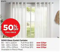 Spotlight SOHO Sheer Eyelet Curtains offer