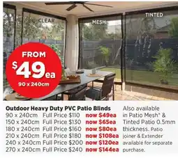 Spotlight Outdoor Heavy Duty PVC Patio Blinds offer