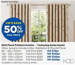 Spotlight KOO Floral Printed Curtains offer
