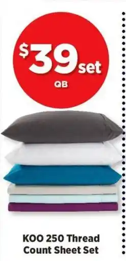 Spotlight KOO 250 Thread Count Sheet Set offer