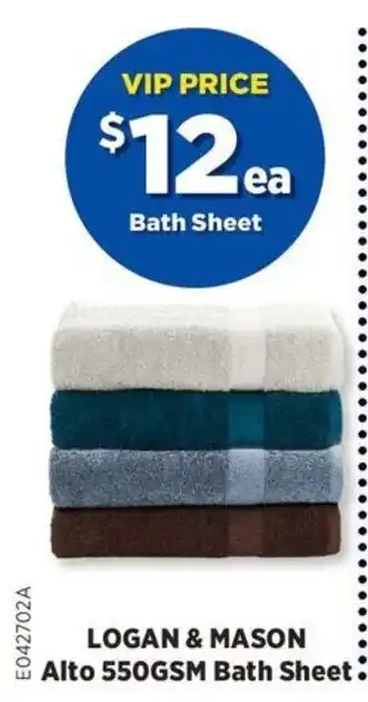 Logan & Mason Alto 550GSM Bath Sheet