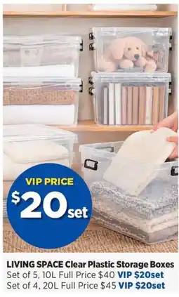 Spotlight LIVING SPACE Clear Plastic Storage Boxes offer