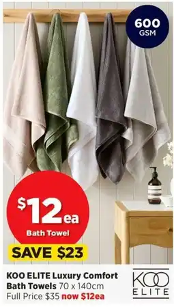 Spotlight KOO ELITE Luxury Comfort Bath Towels offer
