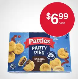Australian Butchers Store Patties Party Pies Original Beef offer