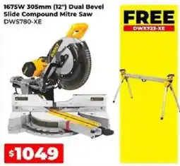 Sydney Tools DeWalt 1675W 305mm (12") Dual Bevel Slide Compound Mitre Saw DWS780-XE offer