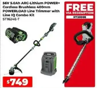 EGO POWER+ Cordless Brushless 400mm POWERLOAD Line Trimmer with Line IQ Combo Kit