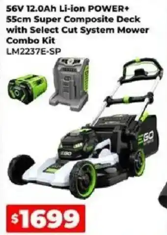 Ego 56V 12.0Ah Li-ion POWER+ 55cm Super Composite Deck with Select Cut System Mower Combo Kit