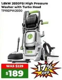 Sydney Tools 1.8kW 2030PSI High Pressure Washer with Turbo Head TPREPW2030 offer