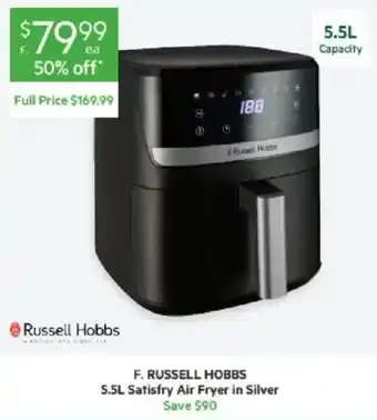 F. Russell Hobbs 5.5L Satisfry Air Fryer in Silver