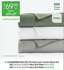Harris Scarfe Gainsborough 500 Thread Count Cotton Sheet Set offer