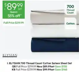 Harris Scarfe Elysian 700 Thread Count Cotton Sateen Sheet Set offer
