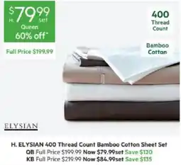 Harris Scarfe H. ELYSIAN 400 Thread Count Bamboo Cotton Sheet Set offer