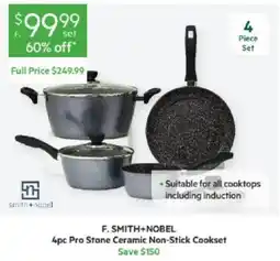 Harris Scarfe F. Smith+Nobel 4pc Pro Stone Ceramic Non-Stick Cookset offer