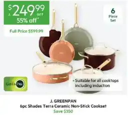 Harris Scarfe J. GREENPAN 6pc Shades Terra Ceramic Non-Stick Cookset offer