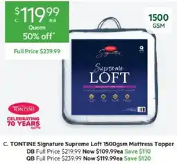 Harris Scarfe Tontine Signature Supreme Loft Mattress Topper offer