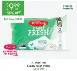 Harris Scarfe Tontine Simply Fresh Pillow offer