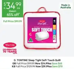 Harris Scarfe TONTINE Sleep Tight Soft Touch Quilt offer