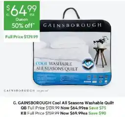 Harris Scarfe G. Gainsborough Cool All Seasons Washable Quilt offer