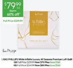Harris Scarfe BAS PHILLIPS White Infinite Luxury All Seasons Premium Loft Quilt offer