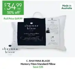 Harris Scarfe C. Shaynna Blaze Memory Fibre Standard Pillow offer