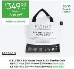 Harris Scarfe Elysian 85% Goose Down & 15% Feather Quilt offer