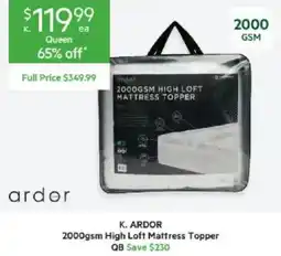 Harris Scarfe ARDOR 2000gsm High Loft Mattress Topper offer