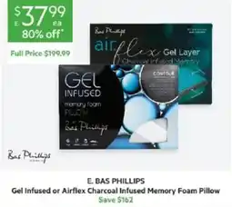 Harris Scarfe BAS PHILLIPS Gel Infused or Airflex Charcoal Infused Memory Foam Pillow offer