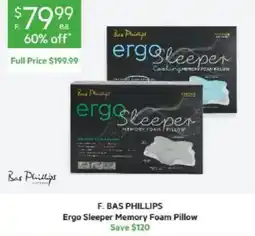 Harris Scarfe F. Bas Phillips Ergo Sleeper Memory Foam Pillow offer