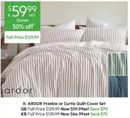 Harris Scarfe B. ARDOR Frankie or Curtis Quilt Cover Set offer