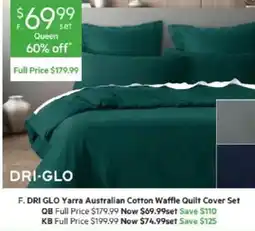 Harris Scarfe F. DRI GLO Yarra Australian Cotton Waffle Quilt Cover Set offer