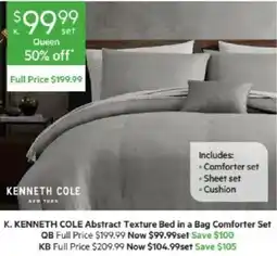 Harris Scarfe Kenneth Cole Abstract Texture Bed in a Bag Comforter Set offer