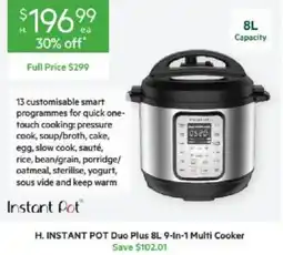 Harris Scarfe Instant Pot Duo Plus 8L 9-In-1 Multi Cooker offer