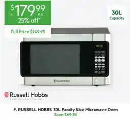 Harris Scarfe Russell Hobbs 30L Family Size Microwave Oven offer